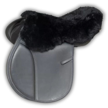 Lammfell Englisch Sitzbezug schwarz für Dressur- und Vielseitigkeitssättel