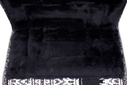 Lammfell Westernpad mit Blanket, Kombipad mit Blanket, silber-schwarz,