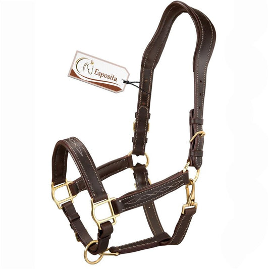 Lederhalfter "Deluxe" anatomisch Schoko Braun