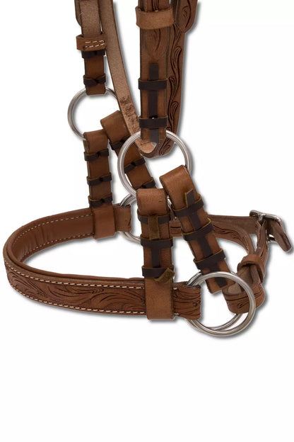 Sidepull super soft, anatomisch, braun, punziert, für gebissloses reiten,