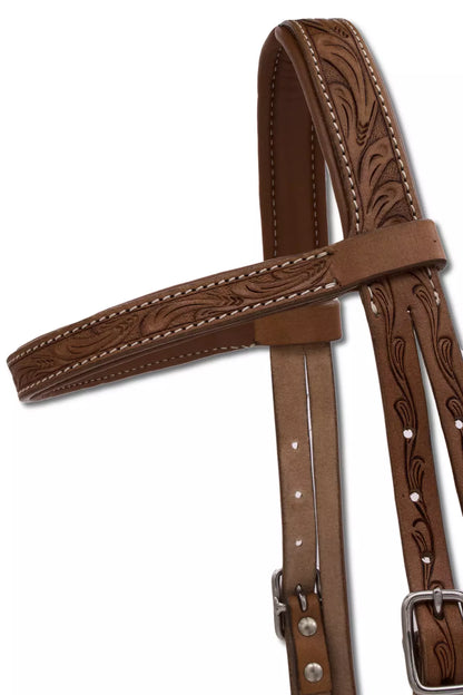 Sidepull super soft, anatomisch, braun, punziert, für gebissloses reiten,