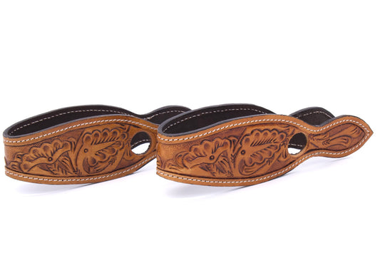 Leder Slobber Bars, Slobber Straps mit Punzierung