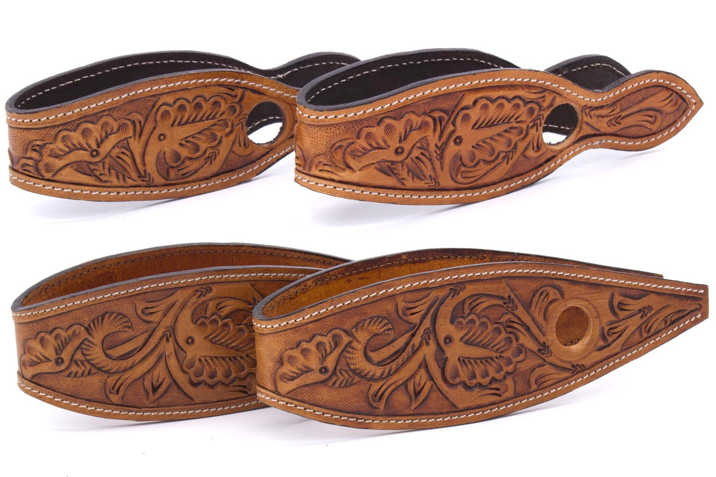 Leder Slobber Bars, Slobber Straps mit Punzierung,