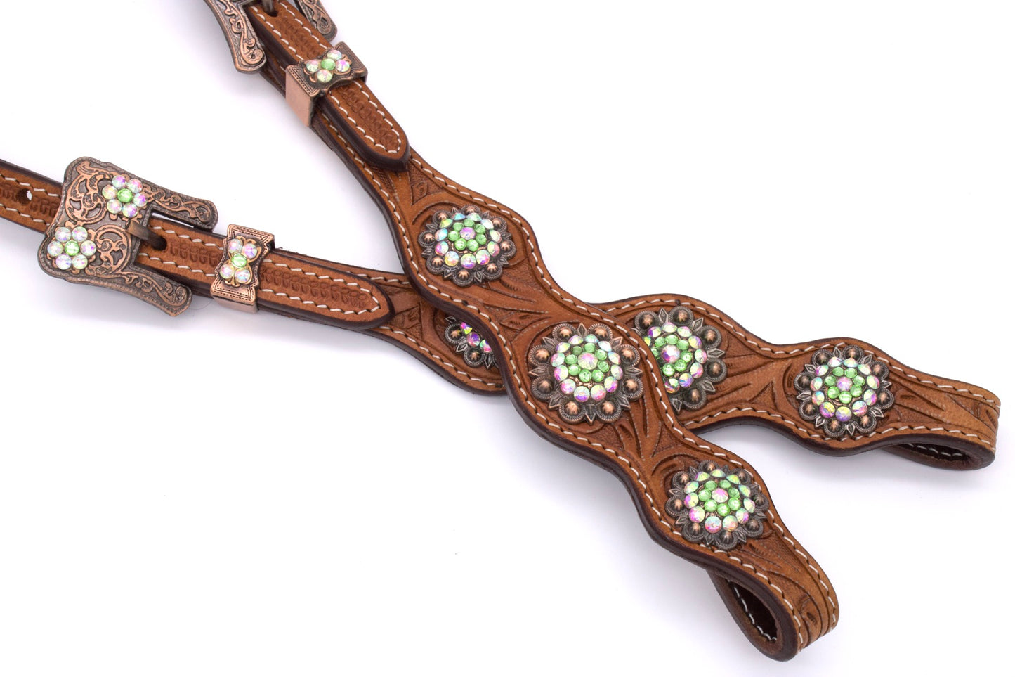 Zweiohr Show Westerntrense mit Perlen-Earloop hellgrün,