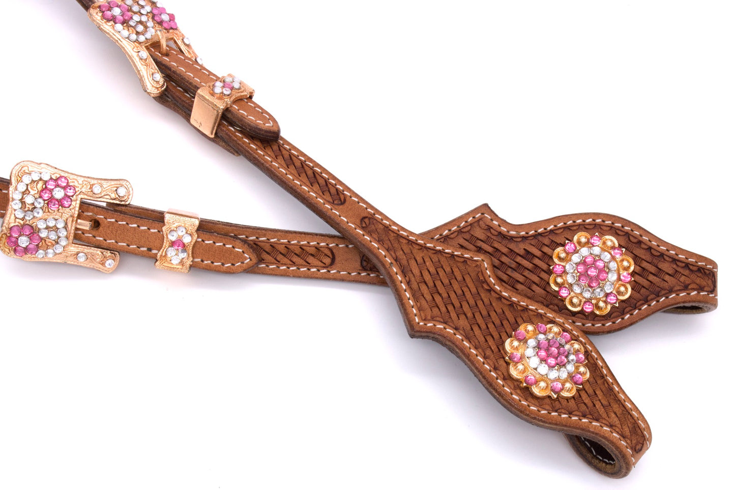 Zweiohr Show Westerntrense Pink/Rosegold mit Perlen-Earloop,
