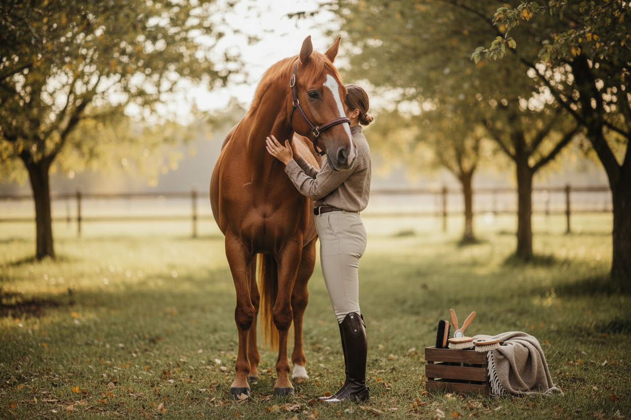 Pferd + Reiter in echter Situation

Ruhige Farben

Emotion statt Action

👉 Bild muss das Gefühl transportieren: „Hier kaufe ich für mein Pferd gern ein.“