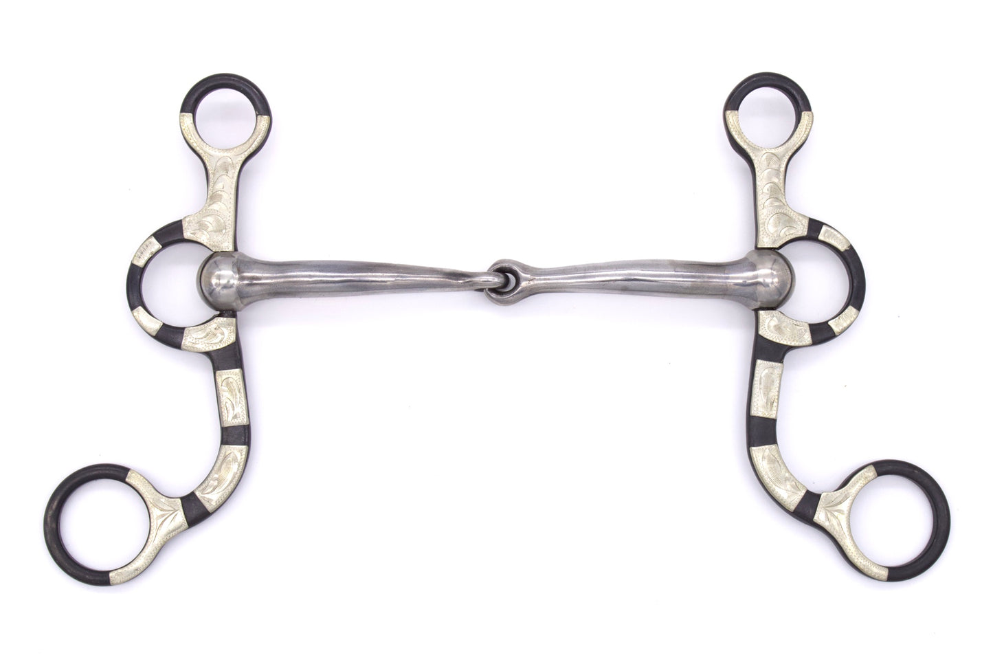 Western Snaffle Bit mit Shanks und silberfarbenen Akzenten, Baby Bit