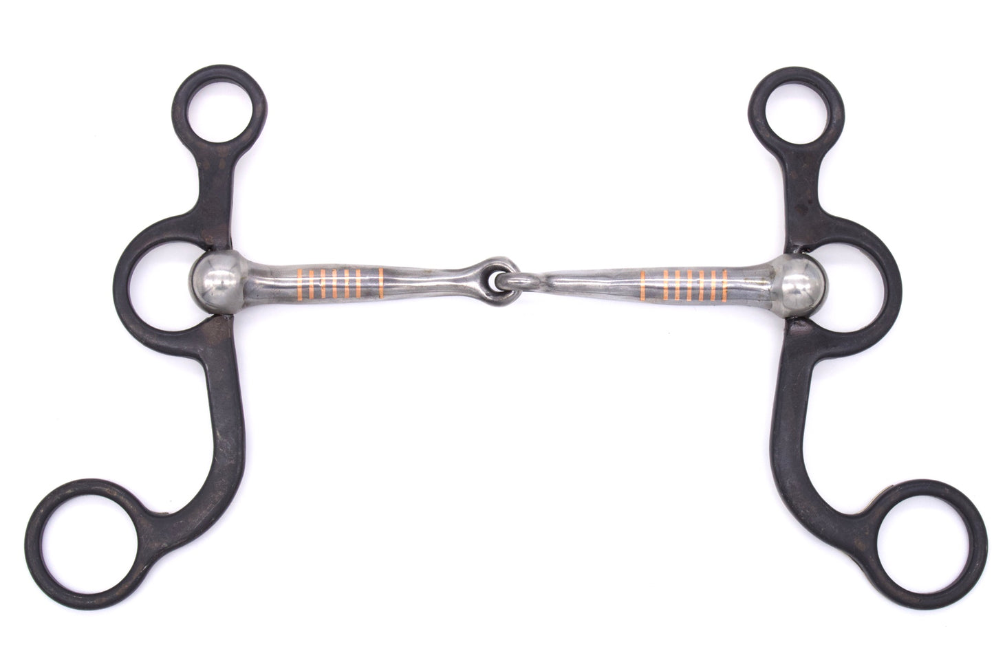 Western Snaffle Bit mit Shanks und silberfarbenen Akzenten, Baby Bit,