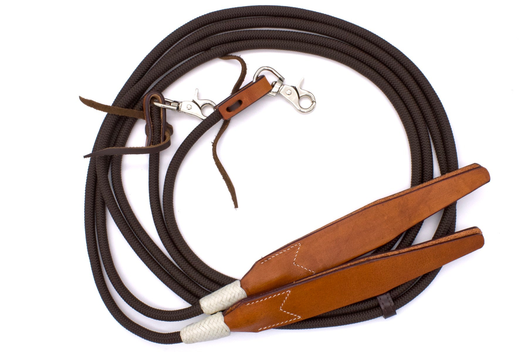 Western Nylonzügel mit brauner Lederklatsche und tauschbaren Snaps