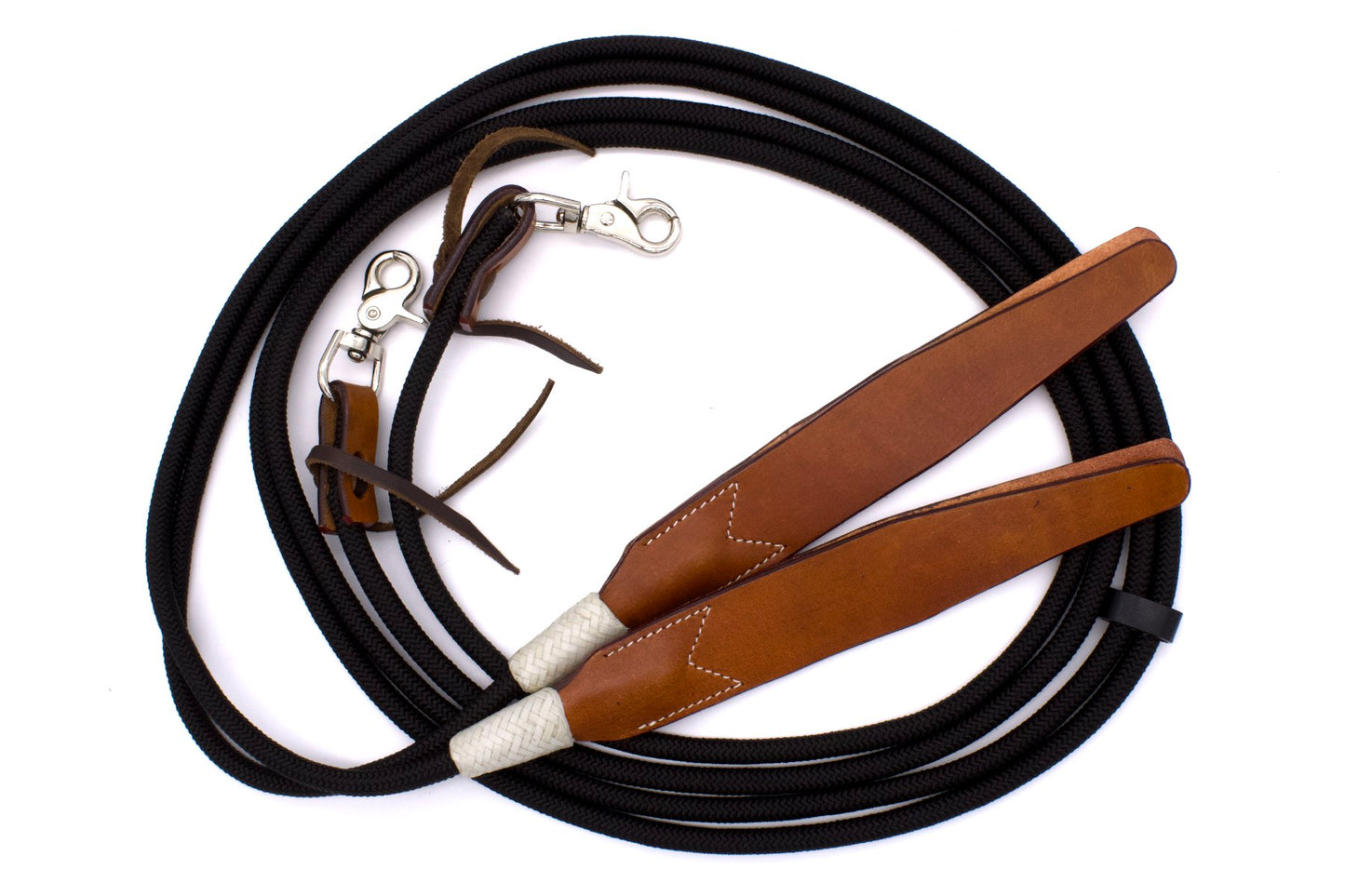 Western Nylonzügel mit brauner Lederklatsche und tauschbaren Snaps