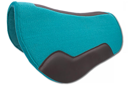 Western Filzpad türkis roundskirt kurz mit dunkelbraunem Leder 73 x 79 cm