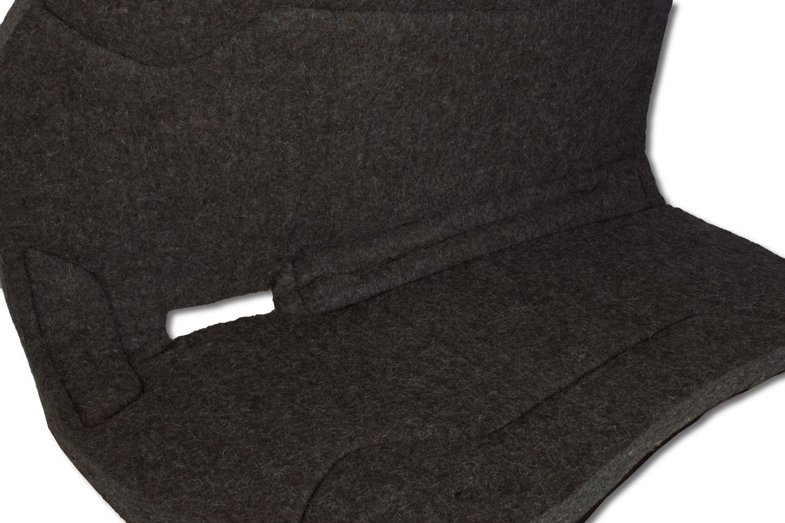 Western Filzpad Widerristfrei, roundskirt kurz, dunkelbraunes Leder 71 x 80 cm,