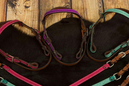 Minishetty / Shetty Glitzer Westernset, Kopfstück und Vorderzeug,