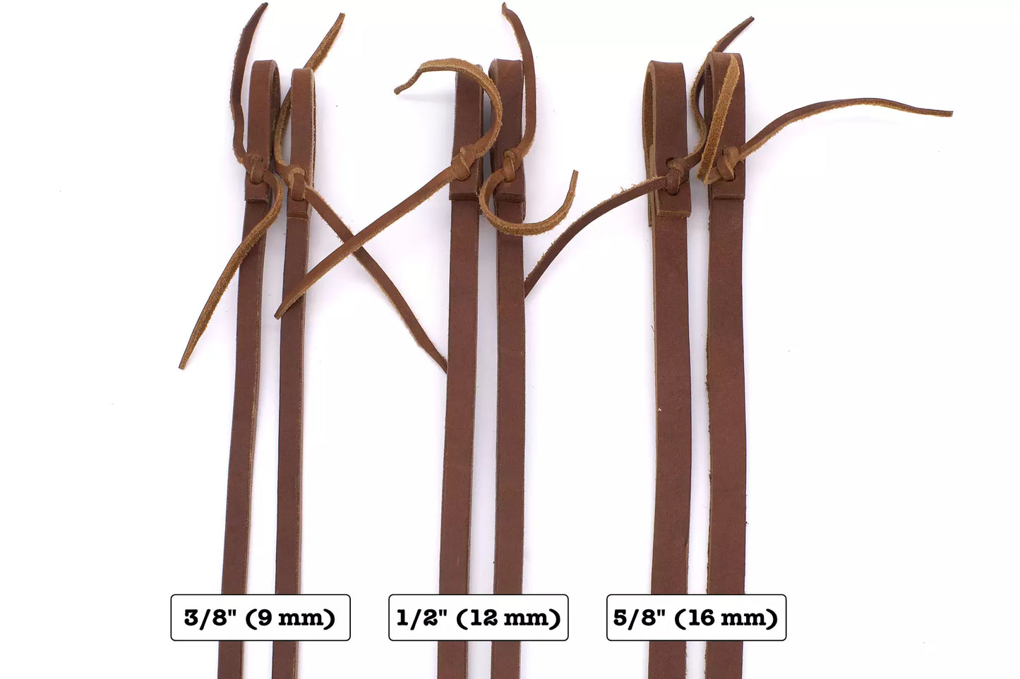 Lederzügel mit schweren Enden, extra heavy split reins, braun,