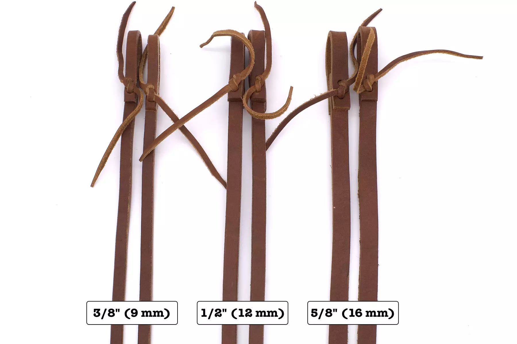 Lederzügel mit schweren Enden, extra heavy split reins, braun,