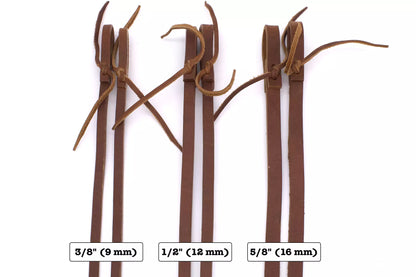 Lederzügel mit schweren Enden, extra heavy split reins, braun,