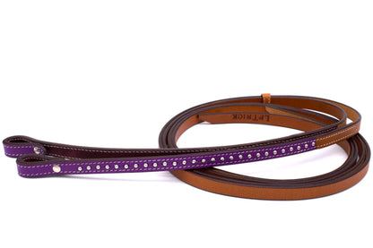 Einohr Westerntrense lila mit Vorderzeug und klaren Conchos, Set aus Vorderzeug und Westerntrense,