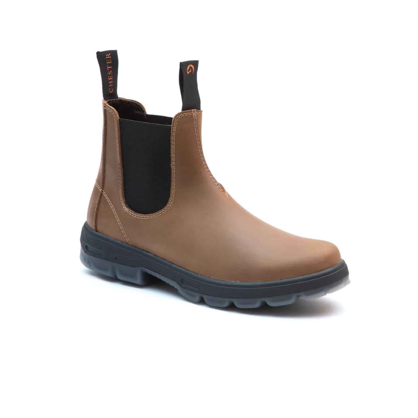 Workboot-Stiefeletten aus Leder Tobacco