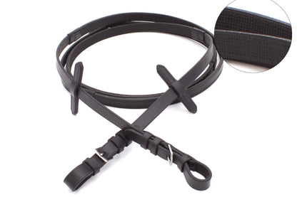 Schwedischer Trensenzaum, schwarz, glitzer, inklusive Zügel mit Grip, Reithalfter ohne Sperriemen,